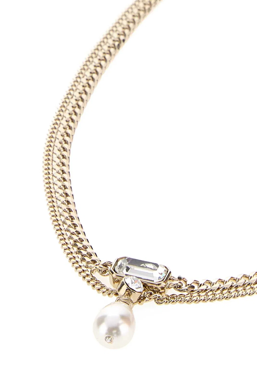 Alexander Mcqueen Skl & Crystal Neck.