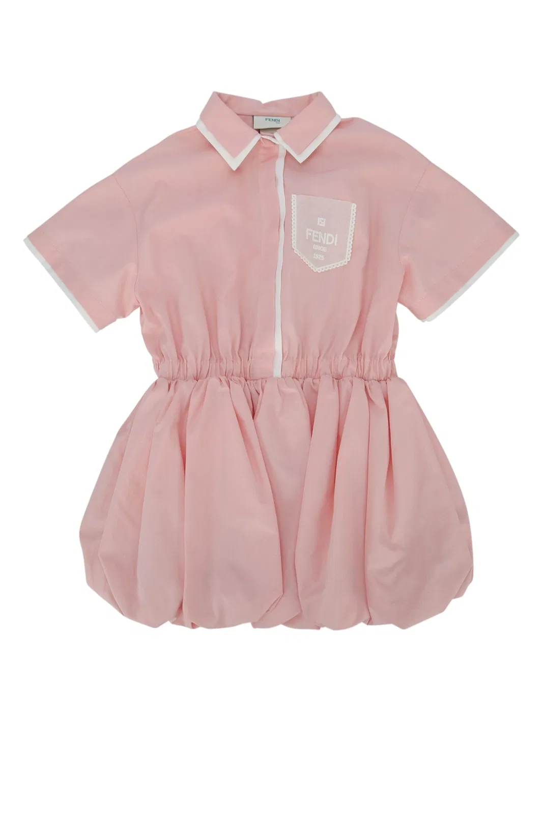 Fendi Kids Dress Popeline Rosa Peony