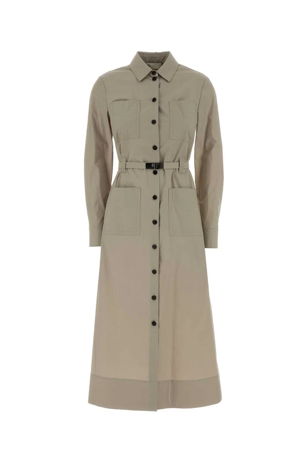 Tory Burch Dress Beige Con Cintura Manica Lunga