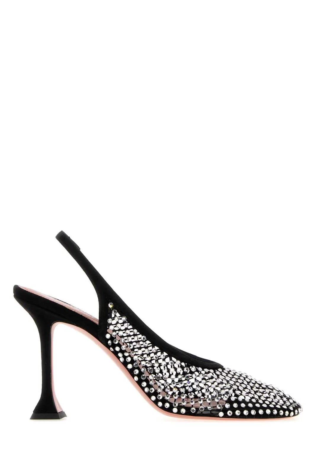 Amina Muaddi Dolly Crystal Net Sling 95
