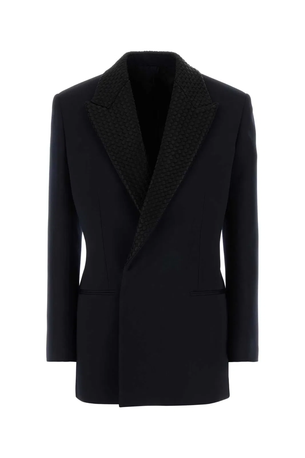 Bottega Veneta Giacca Navy Collo Intrecciato