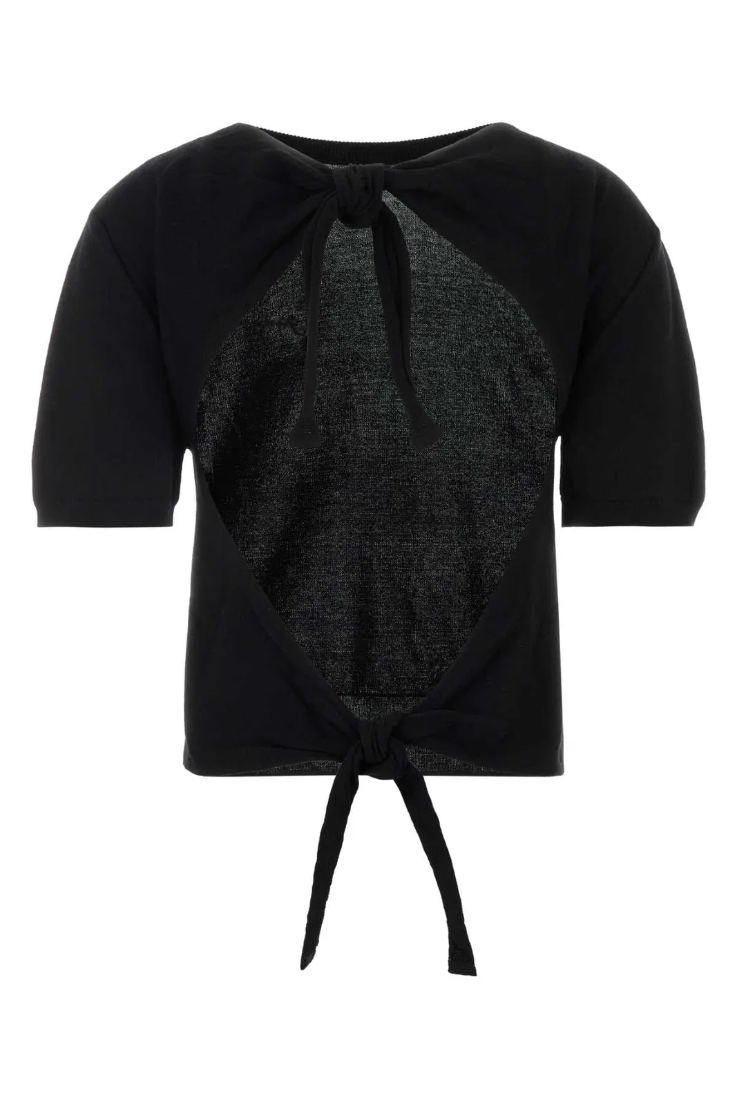 Ganni Sheer Cotton Back Tie Top