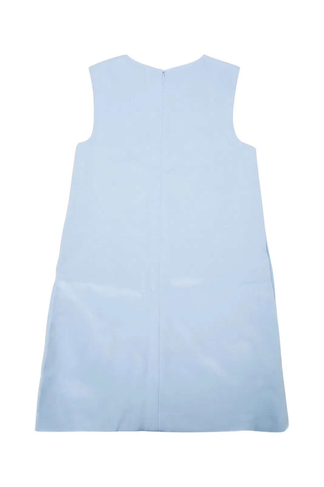Self Portrait Kids Blue Bonded Satin 3D Flower Dress