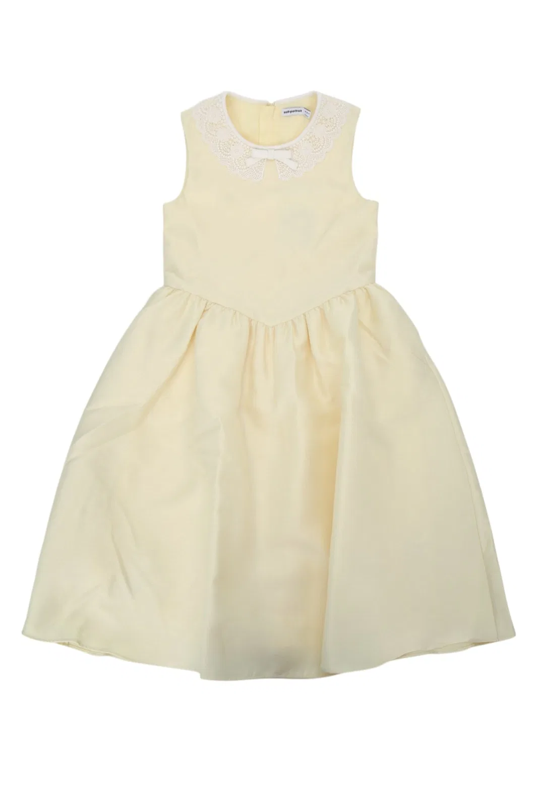 Self Portrait Kids Yellow Taffeta Lace Dress