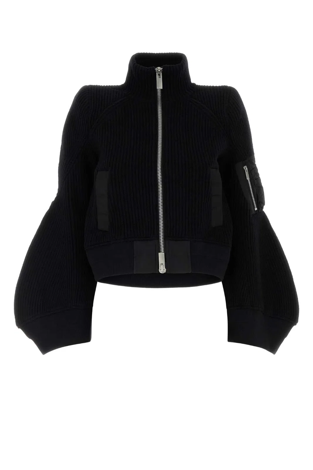 Sacai Nylon Twill X Wool Knit Blouson