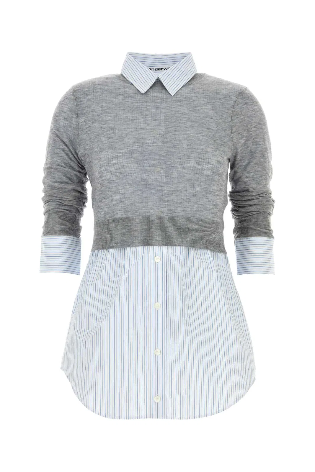 Alexander Wang Button Up W/ Sheer Crewneck