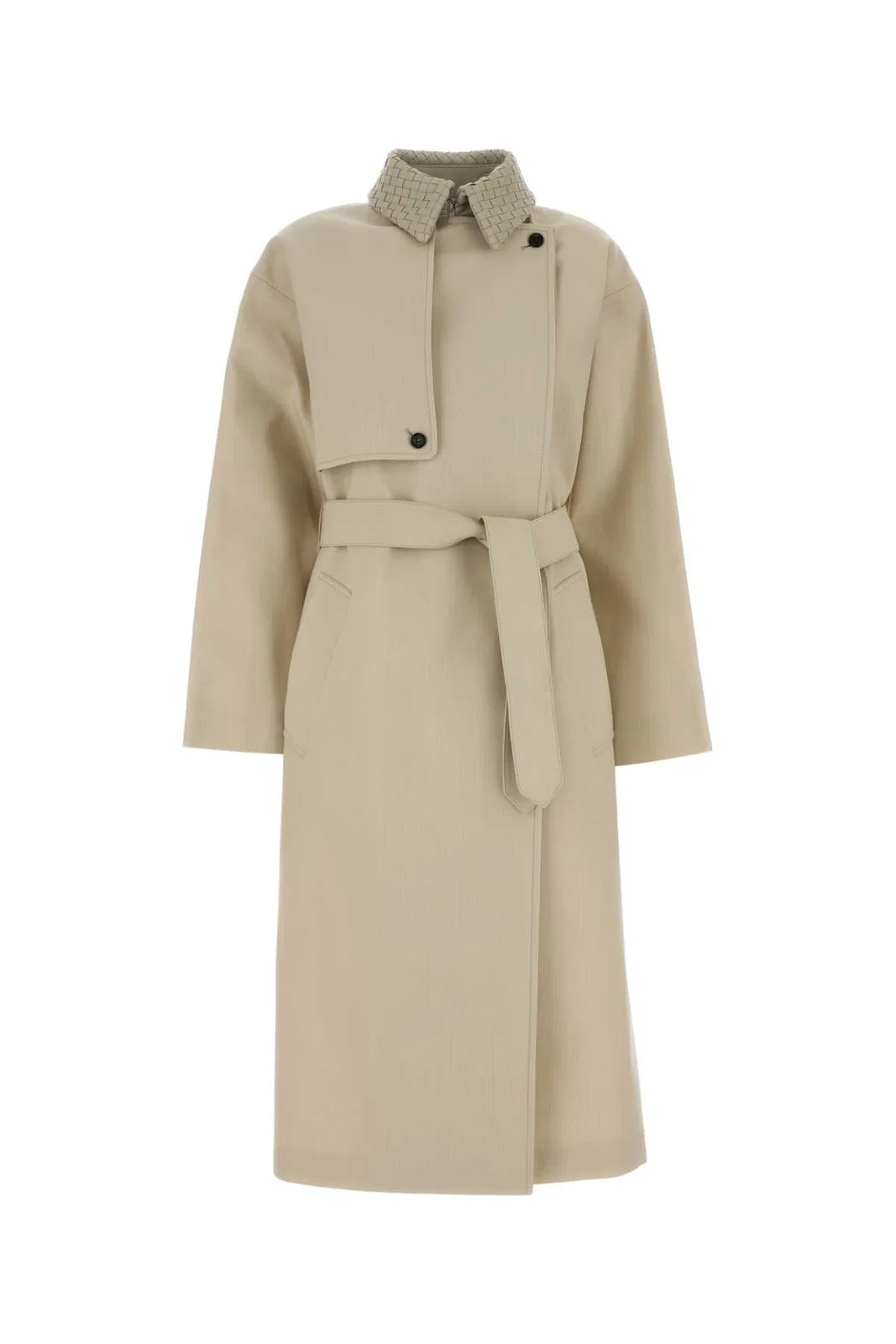 Bottega Veneta Trench Colletto Intreccio Bianco