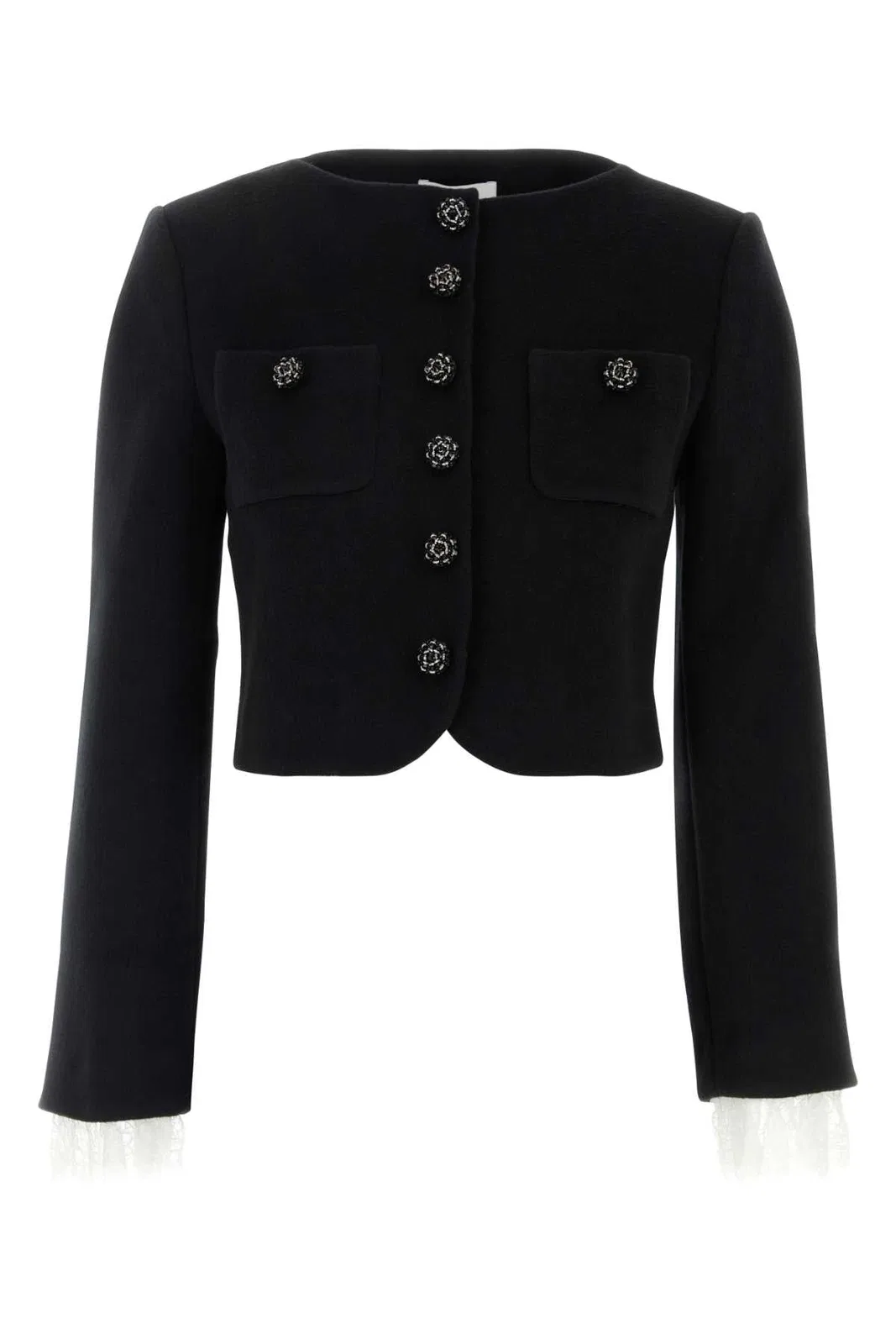 Self-Portrait Self Portrait Black Button Down Jacket