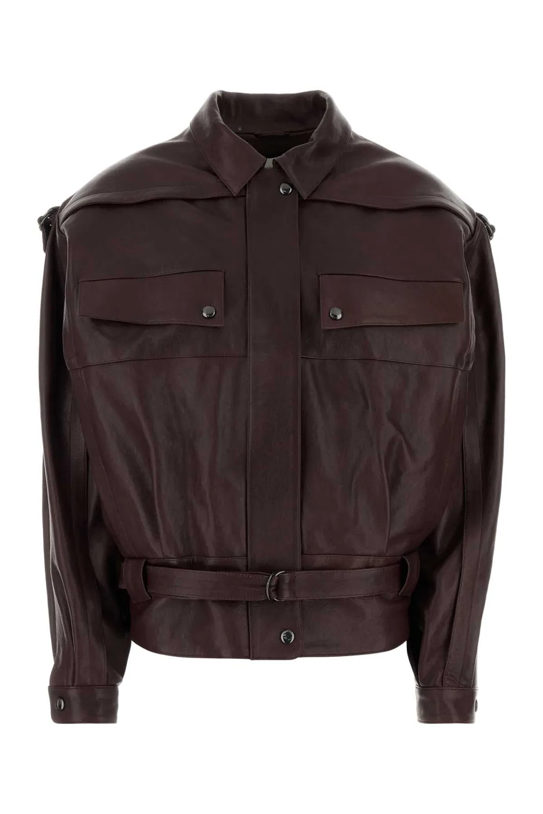 Magda Butrym Pf26 Leather 30 Jacket Burgundy