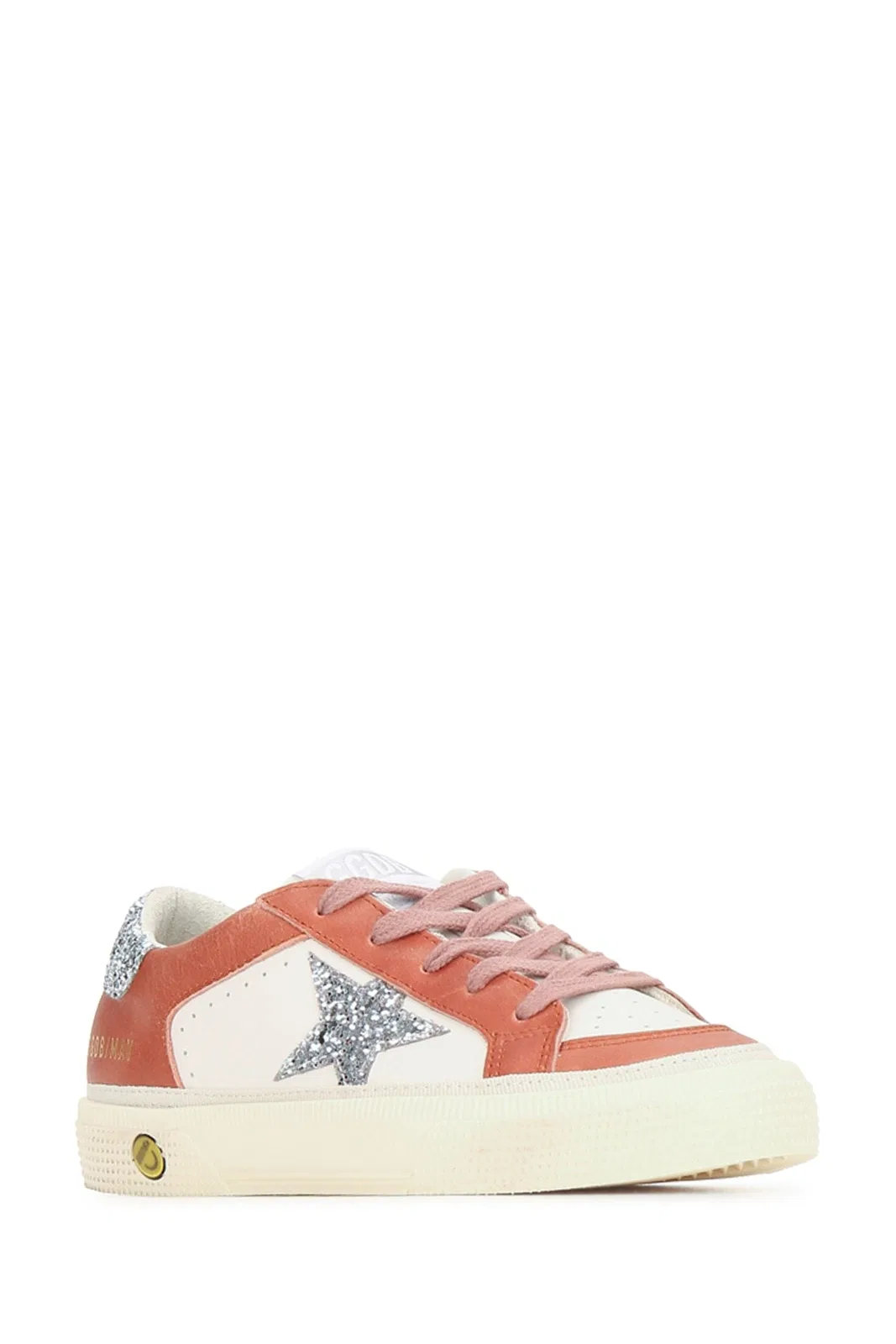 Golden Goose Kids May Leather Upper And Toe Glitter S