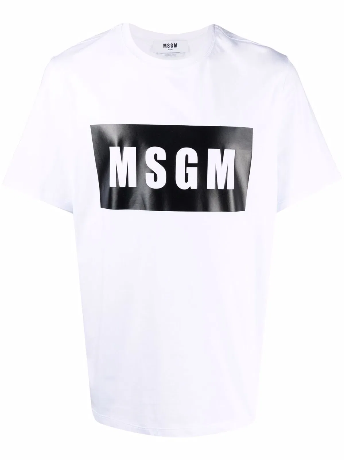 MSGM Logo Print Cotton T Shirt