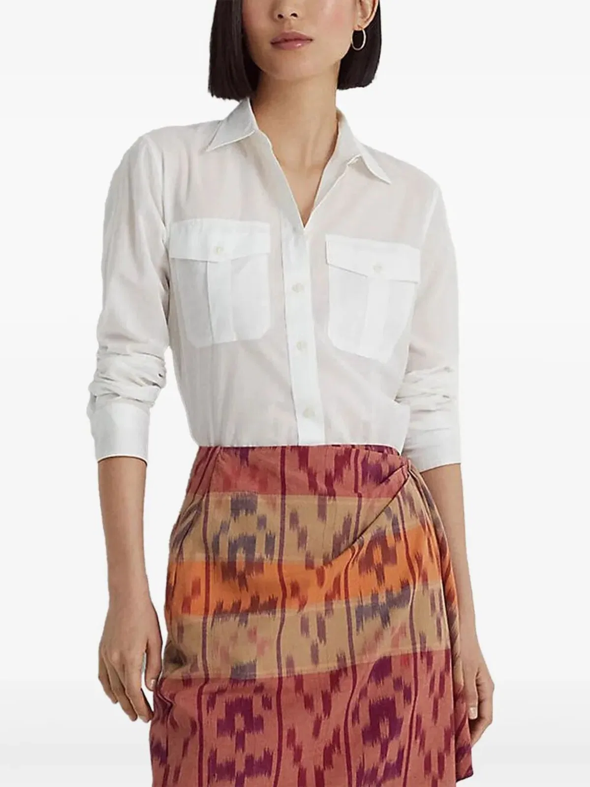 Lauren Ralph Lauren "Courtenay" Long Sleeve Button Front Shi