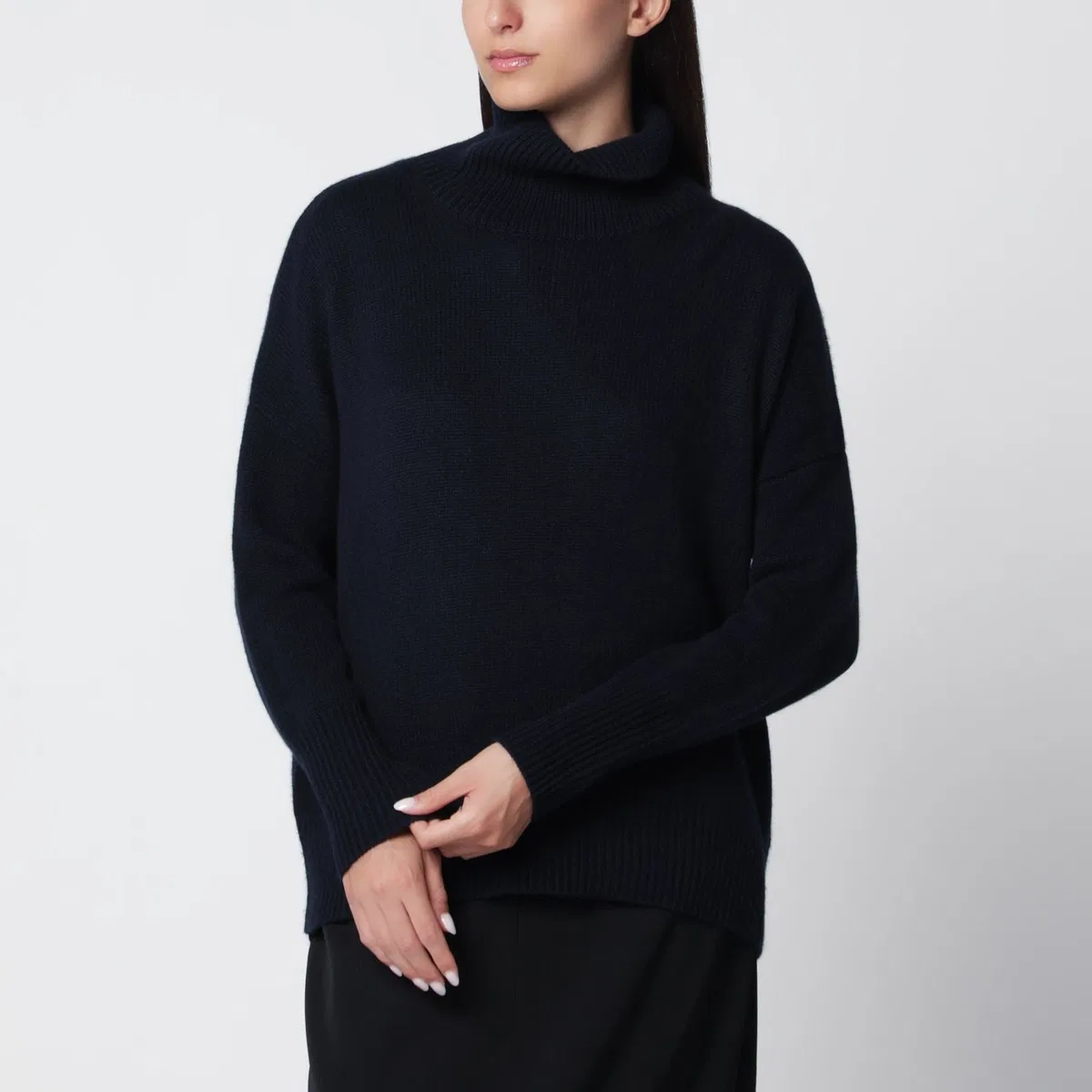 Lisa Yang Heidi Turtleneck Sweater In Navy Cashmer
