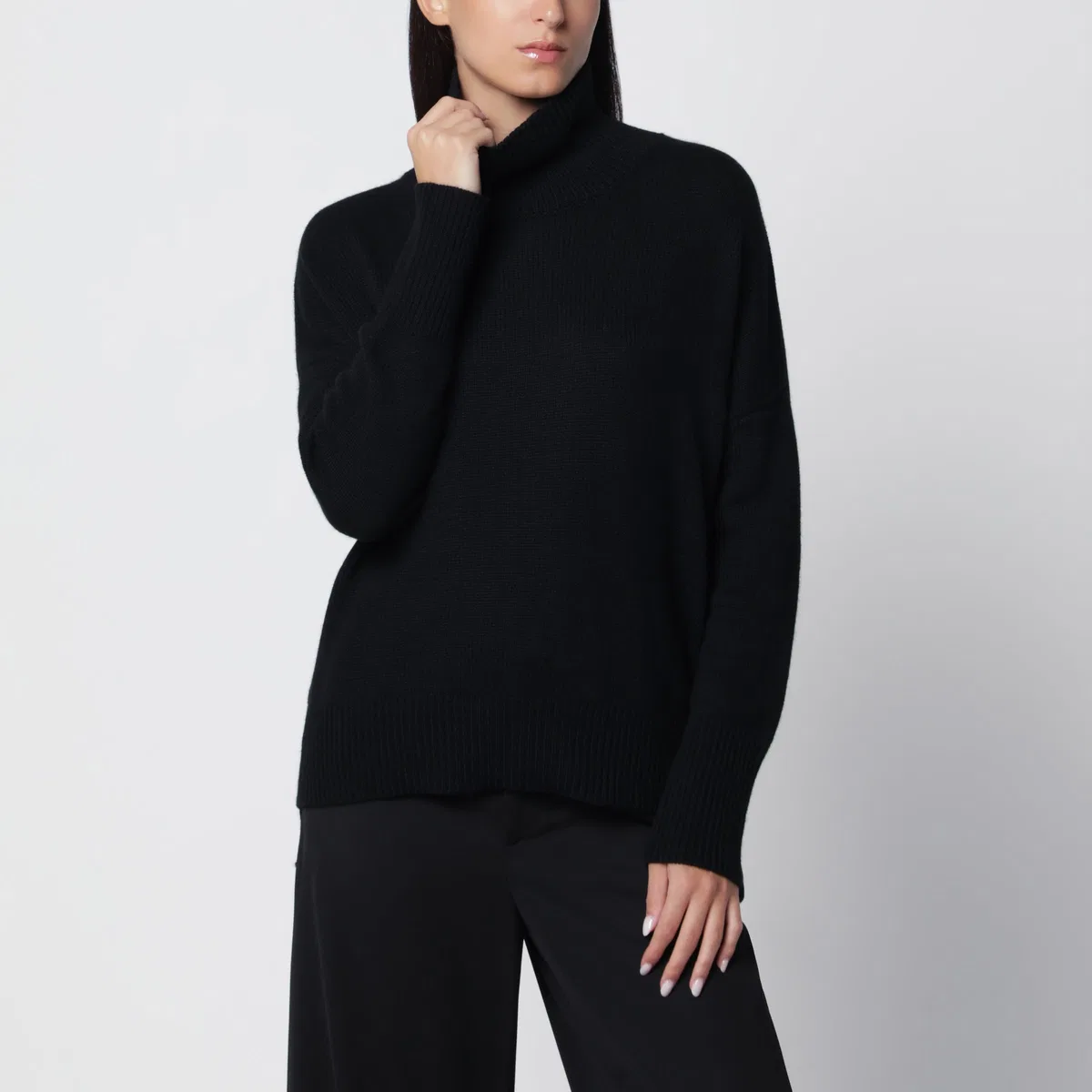 Lisa Yang Heidi Turtleneck Sweater In Black Cashme