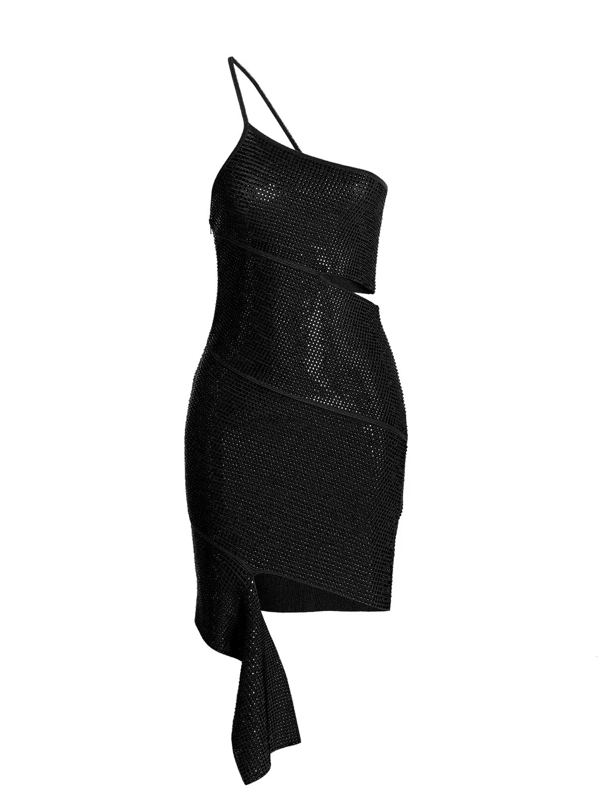 Andreādamo Sequin One Shoulder Dress