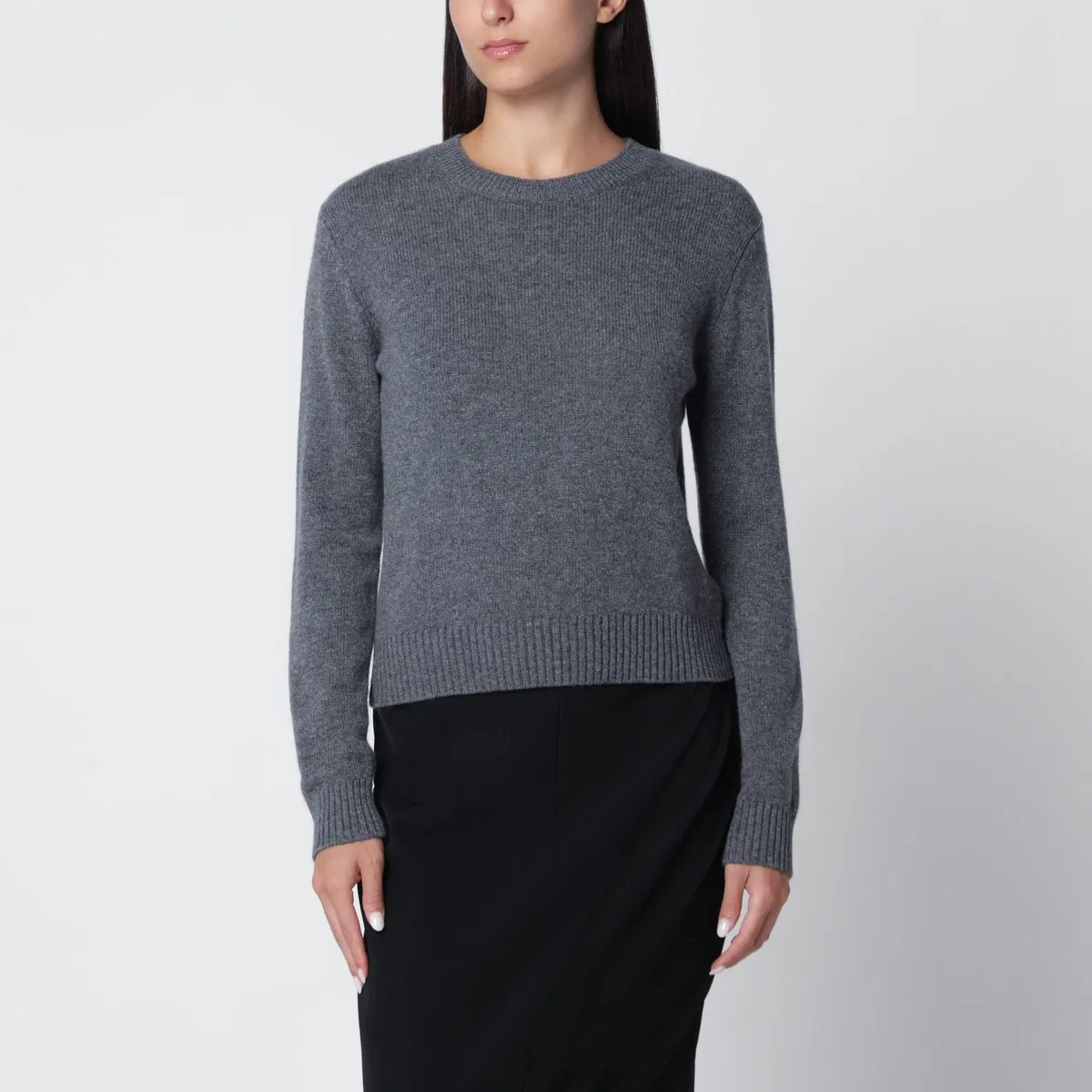 Lisa Yang Mable Crewneck Sweater In Graphite Cashm