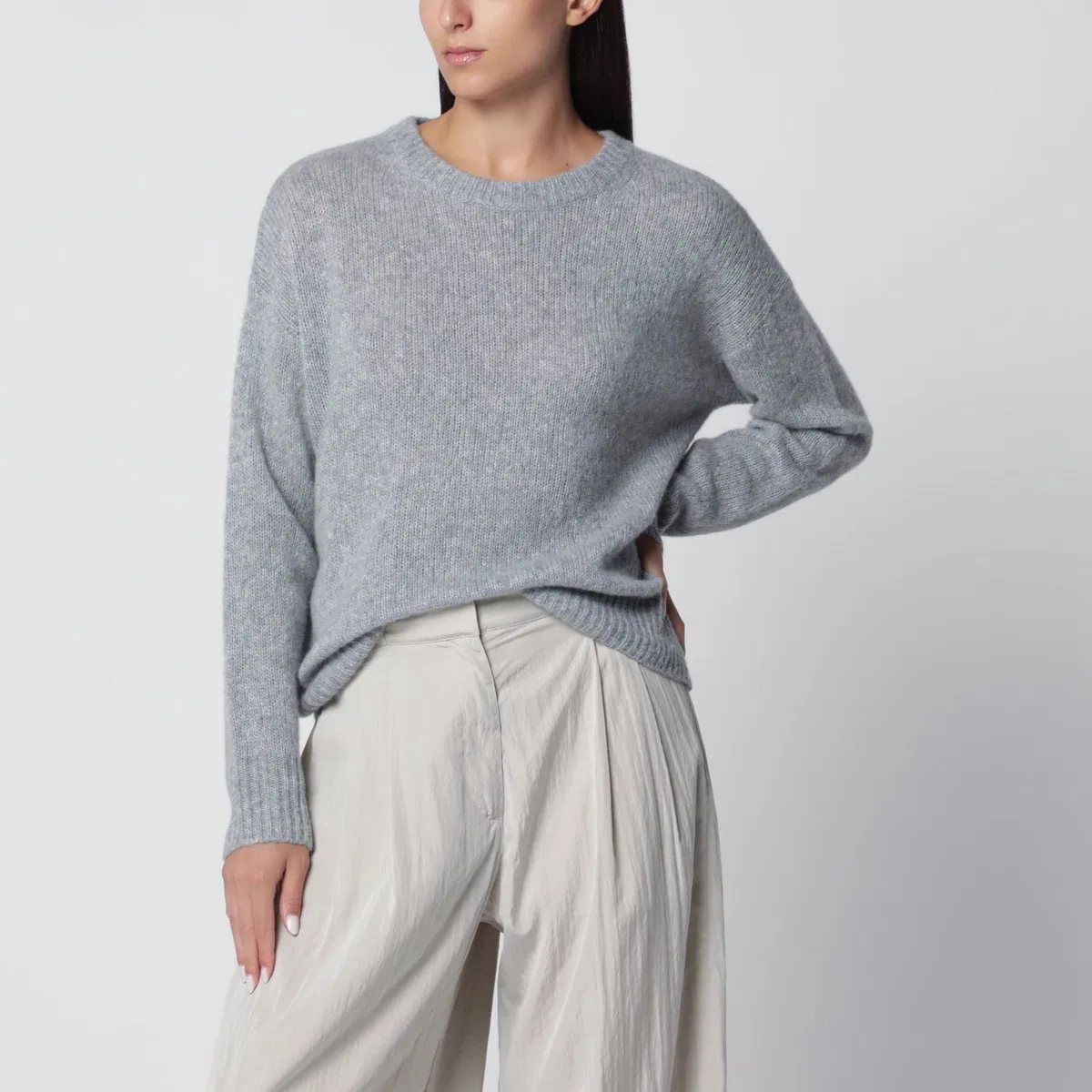 Lisa Yang Grey Lova Cashmere And Silk Sweater