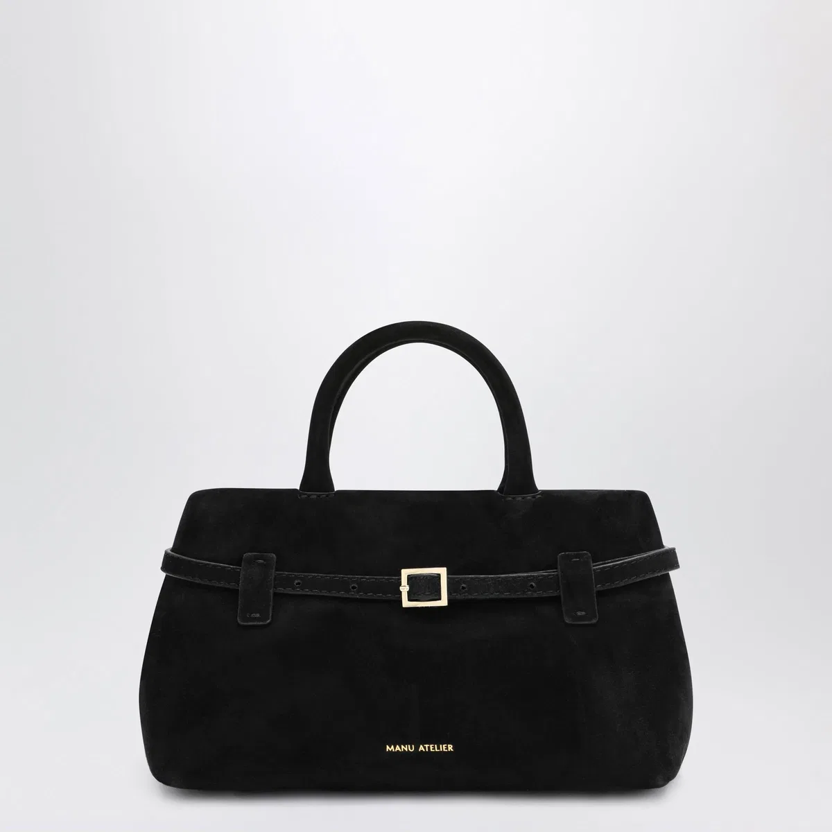 Manu Atelier Le Cambon 25 Black Suede Bag