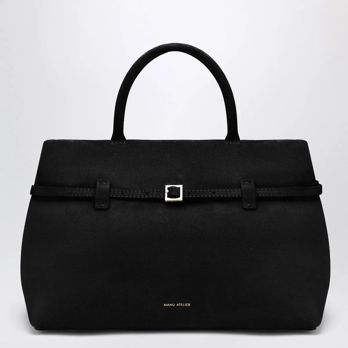 Manu Atelier Le Cambon 35 Bag In Black Suede