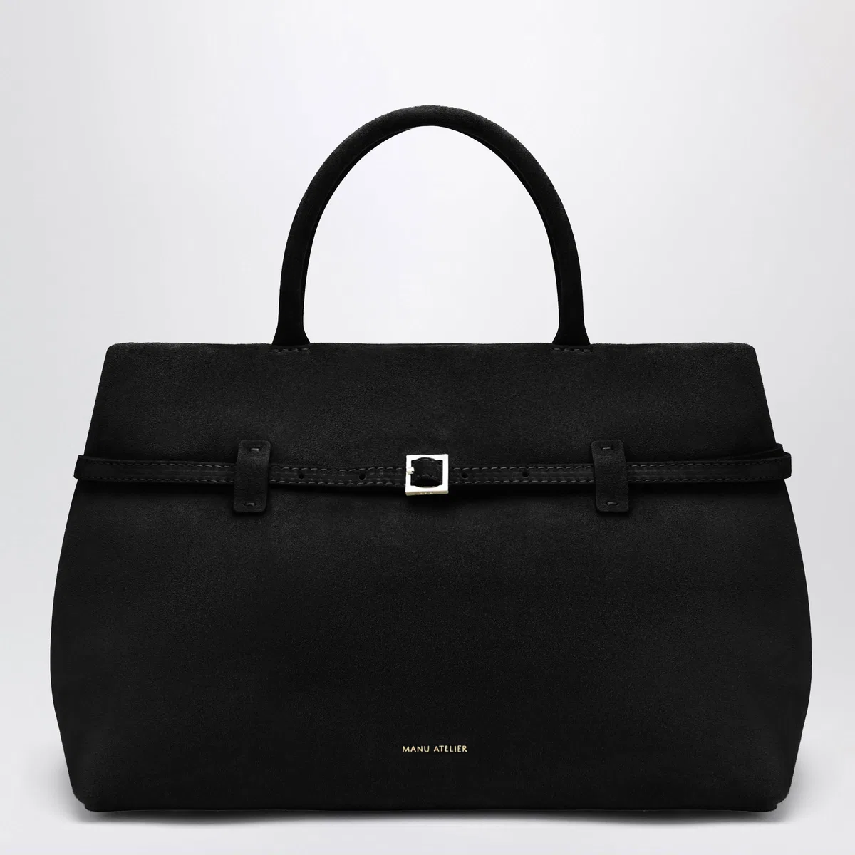 Manu Atelier Le Cambon 35 Bag In Black Suede