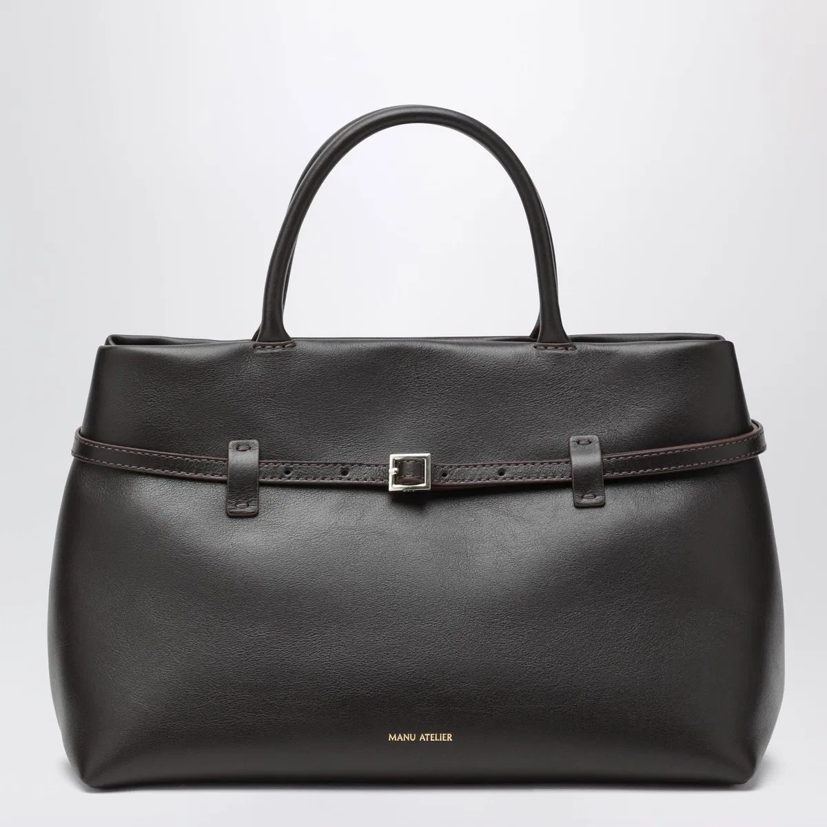Manu Atelier Le Cambon 35 Bag In Bitter Brown Leather