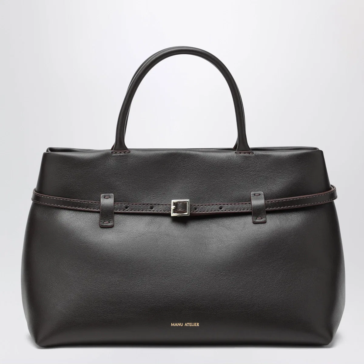 Manu Atelier Le Cambon 35 Bag In Bitter Brown Leather