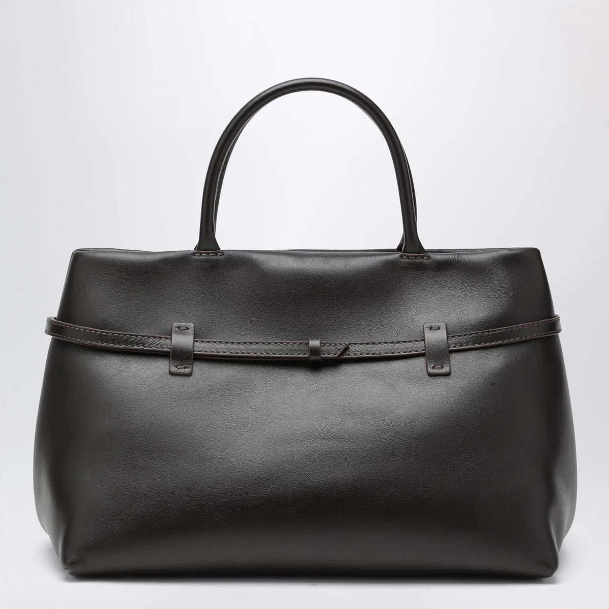 Manu Atelier Le Cambon 35 Bag In Bitter Brown Leather