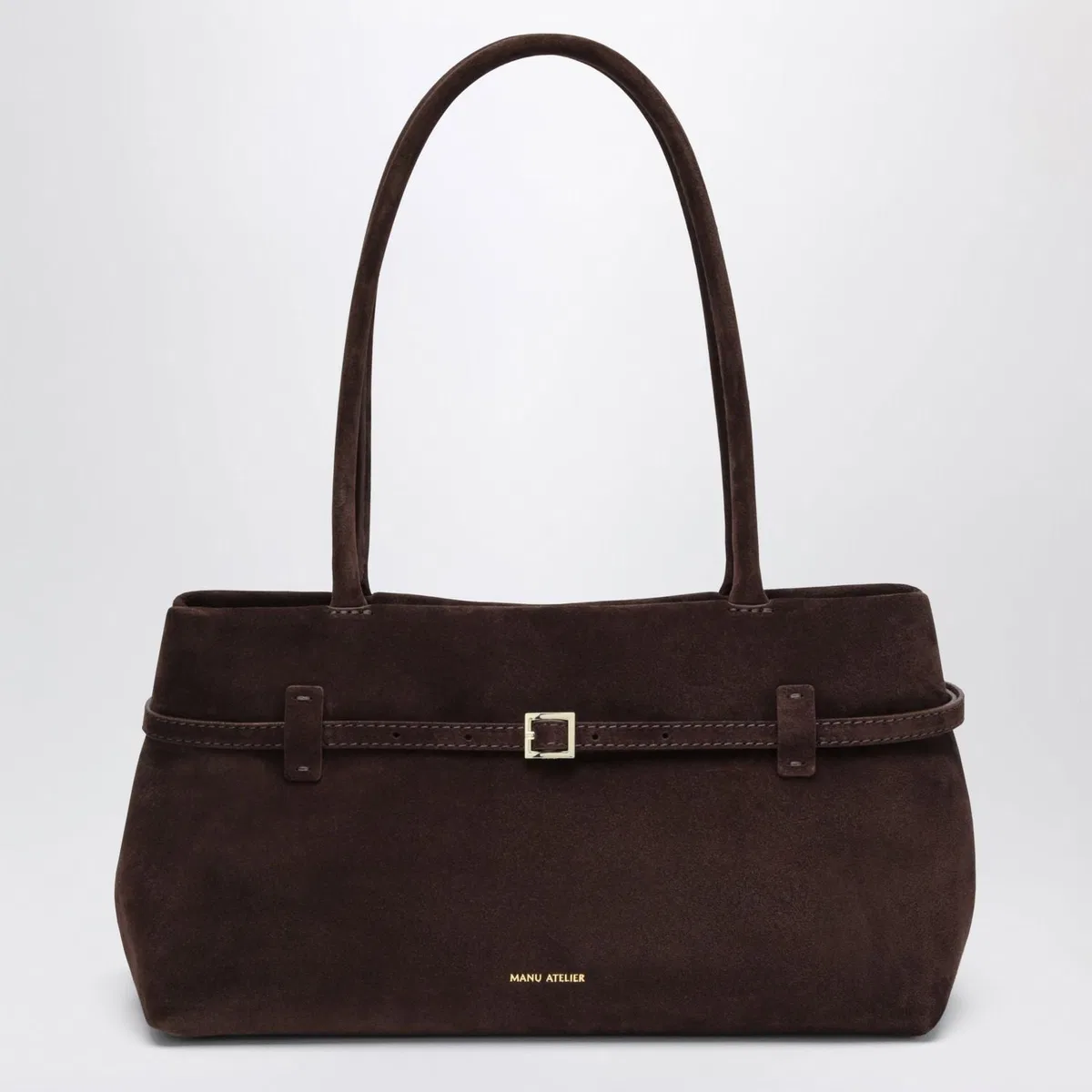 Manu Atelier Le Cambon East West Bag In Dark Brown Su