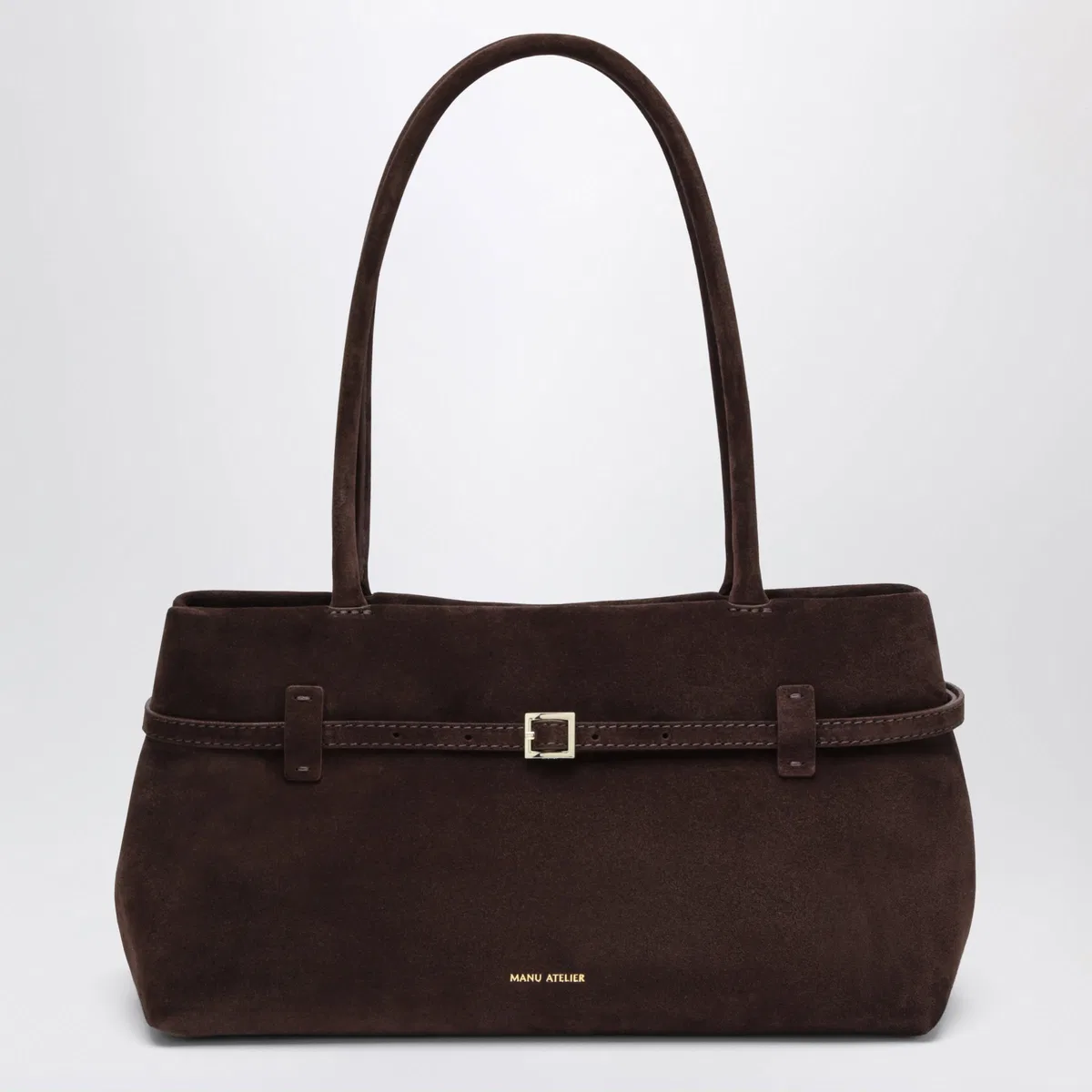 Manu Atelier Le Cambon East West Bag In Dark Brown Su