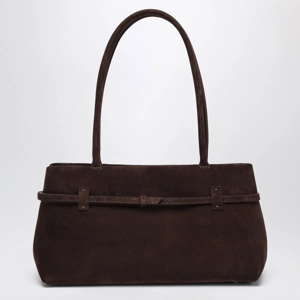 Manu Atelier Le Cambon East West Bag In Dark Brown Su