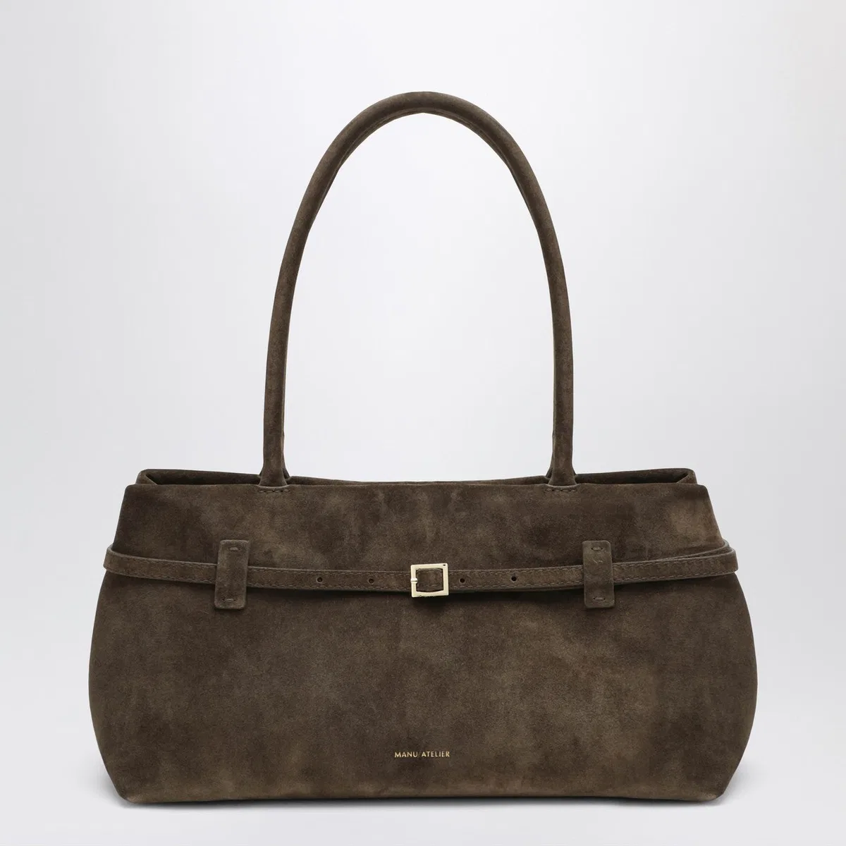 Manu Atelier Le Cambon East West Tobacco Suede Bag