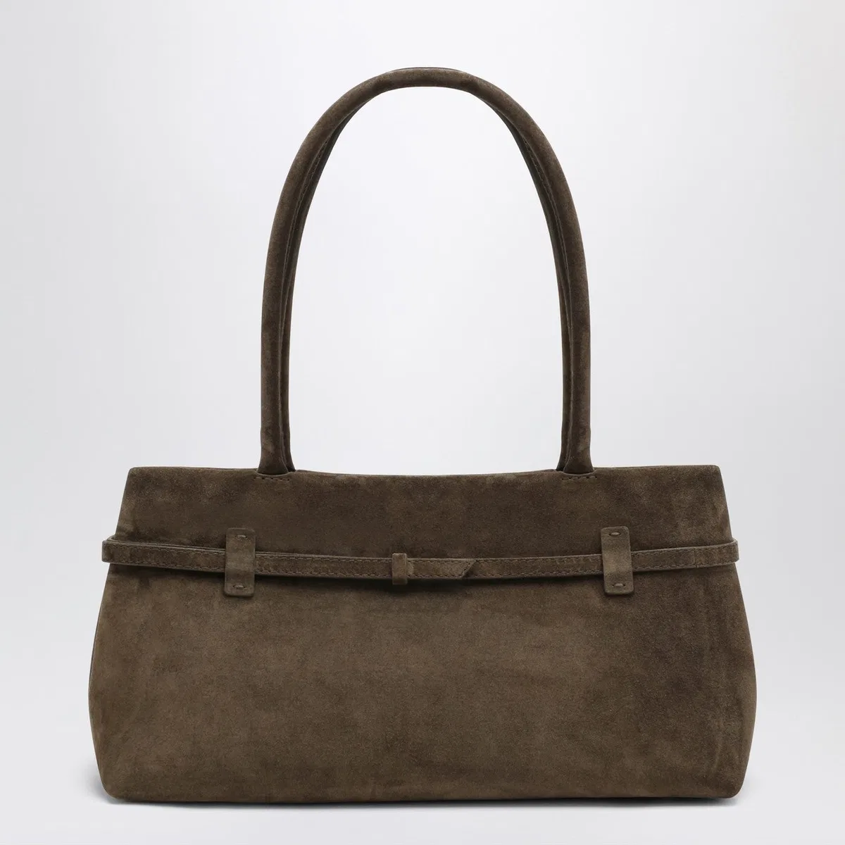 Manu Atelier Le Cambon East West Tobacco Suede Bag