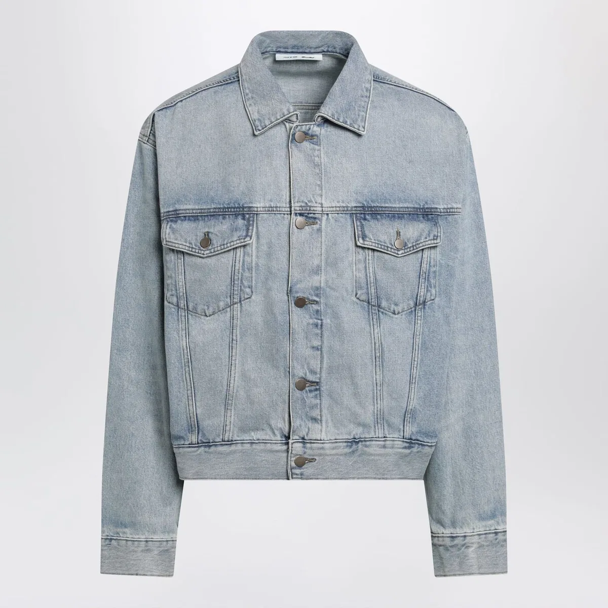 Fear Of God Essentials Light Blue Vintageeffect Denim Jacket