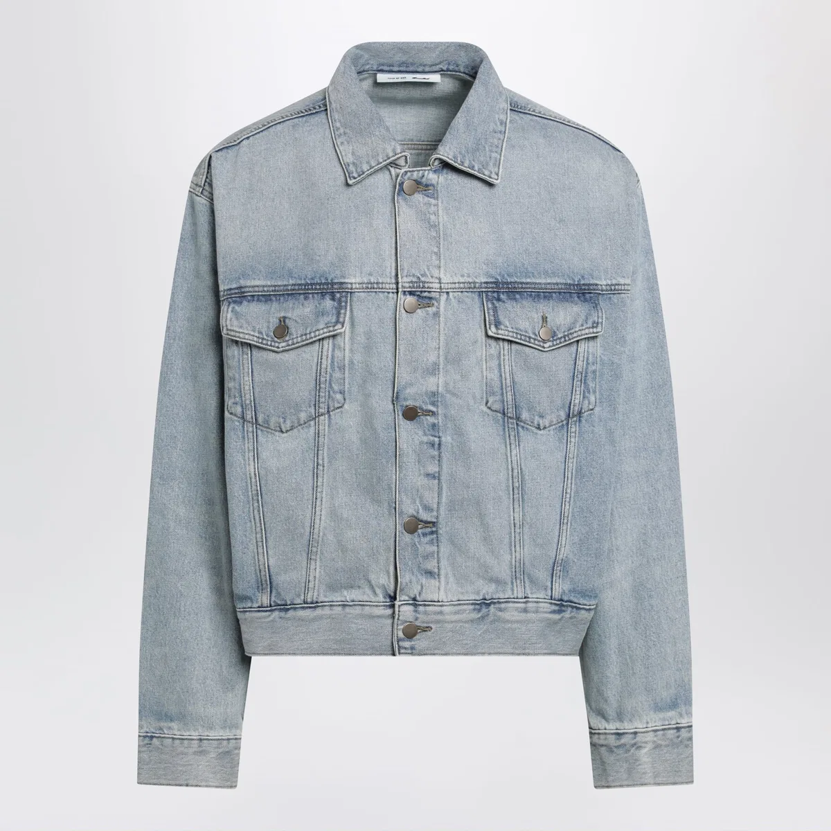 Fear Of God Essentials Light Blue Vintage-Effect Denim Jacket