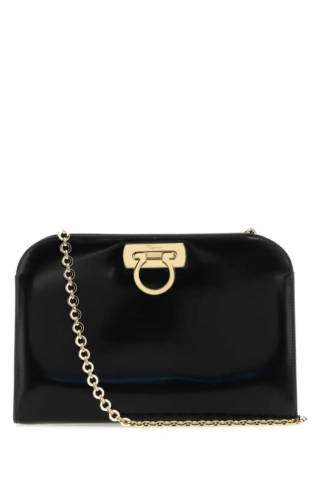 Ferragamo Black Leather Clutch