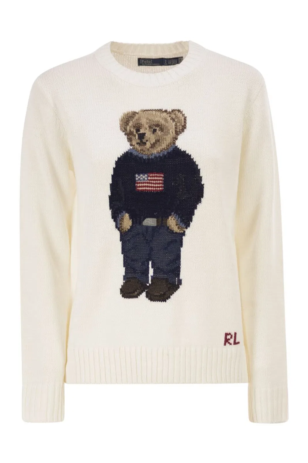 Polo Ralph Lauren Polo Bear Linen And Cotton Blend Jumper