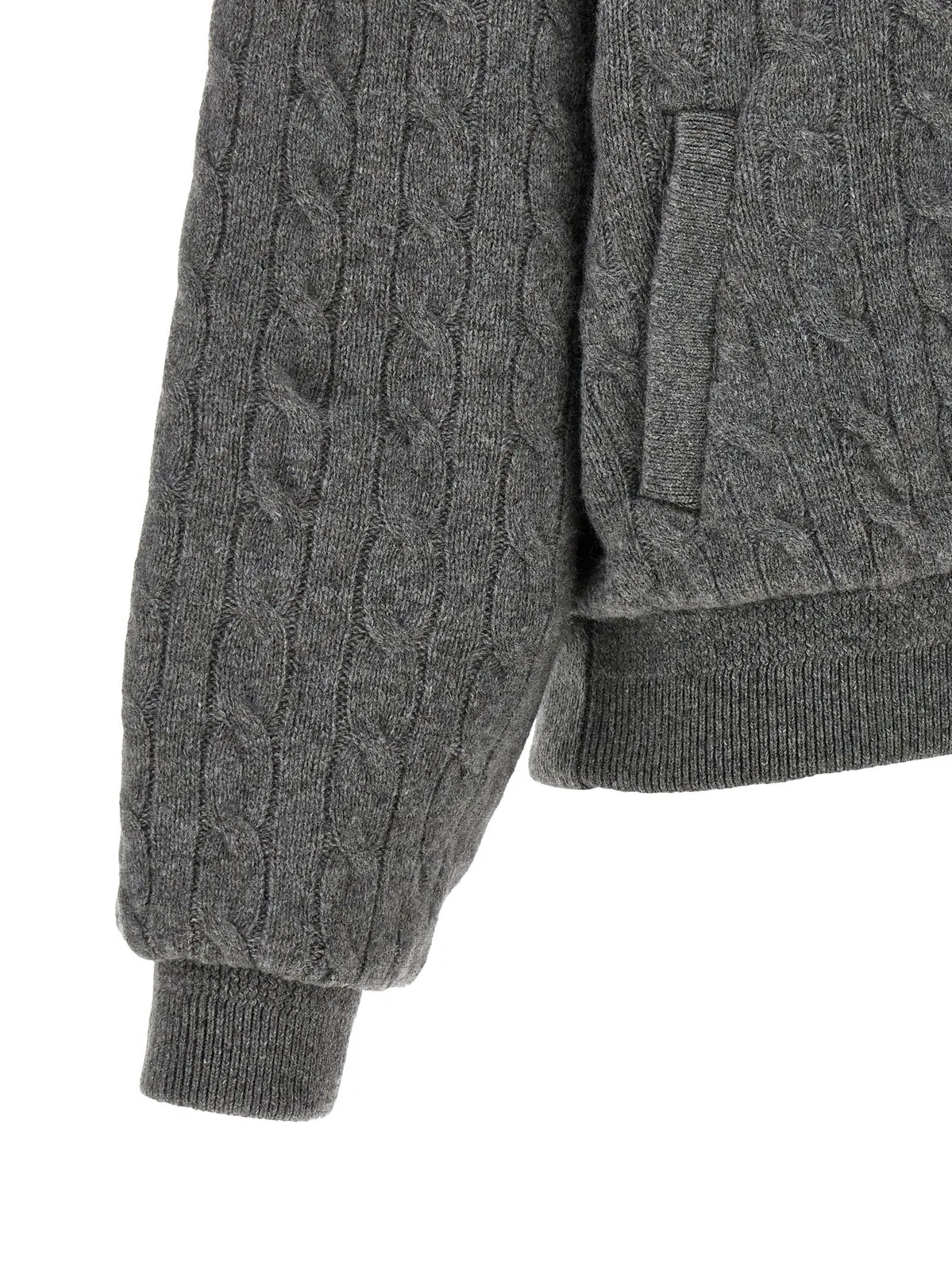 Polo Ralph Lauren Padded Knit Braided Bomber Jacket