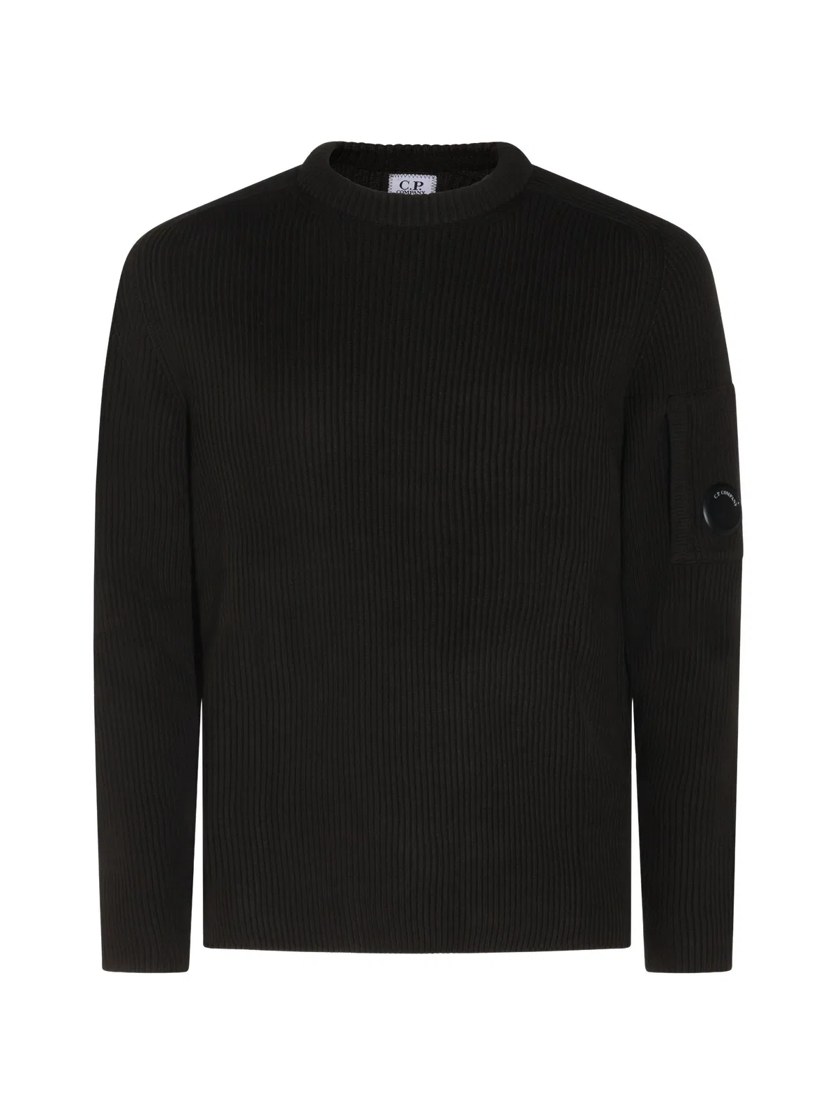 C.P. Company C.p.company Ribbed-Knit Lens-Detail Swea