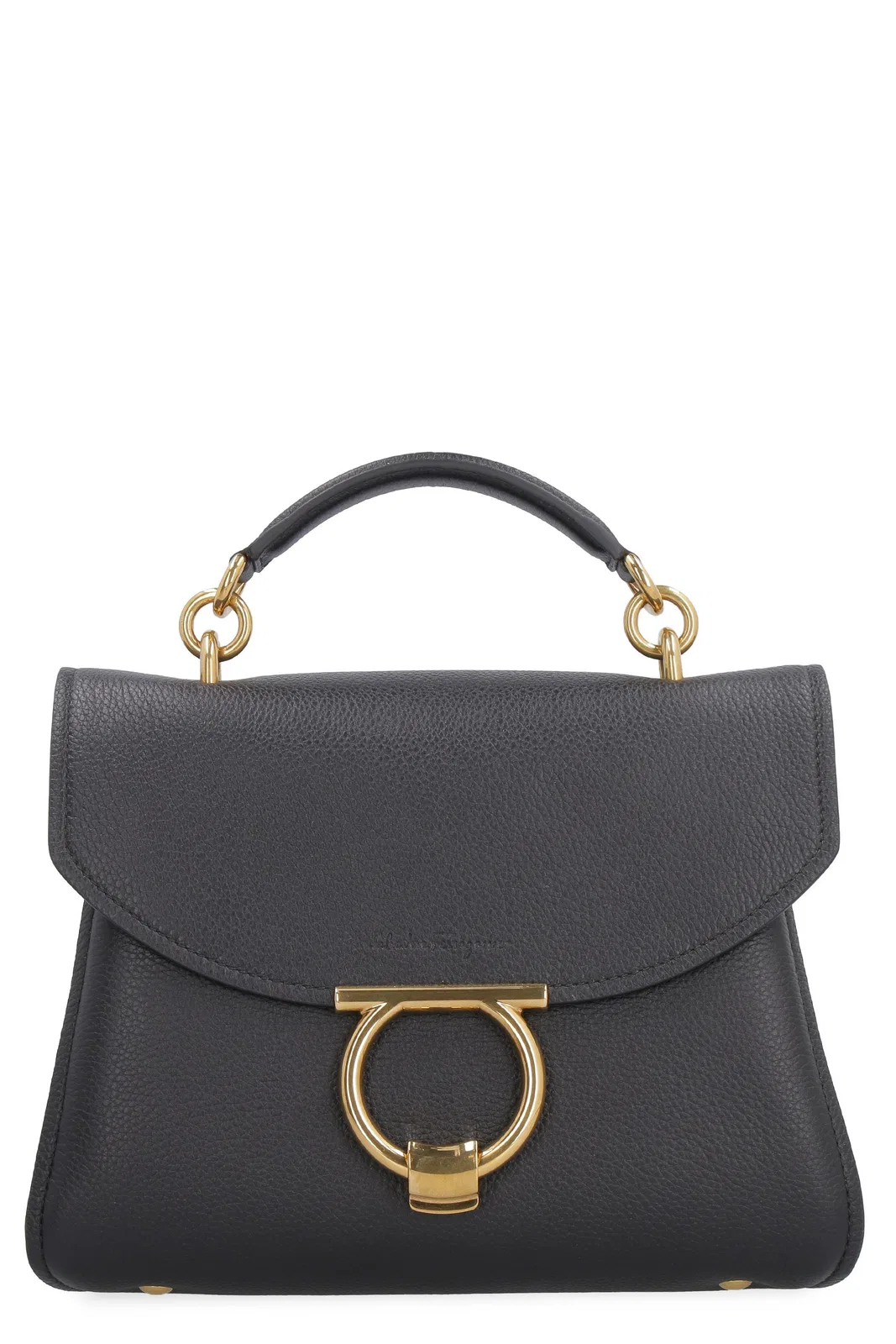 Ferragamo Gancini Pebbled Leather Handbag