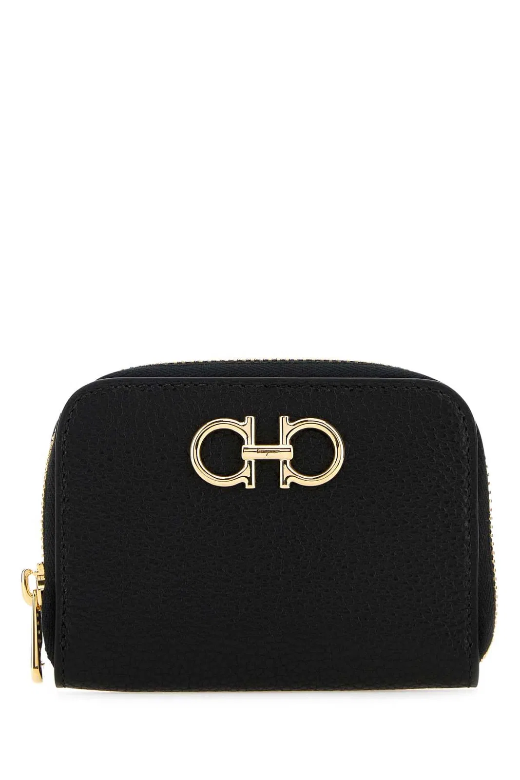 Ferragamo Black Leather Coin Case