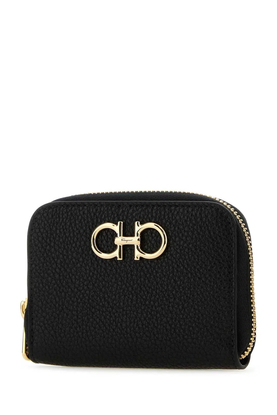 Ferragamo Black Leather Coin Case