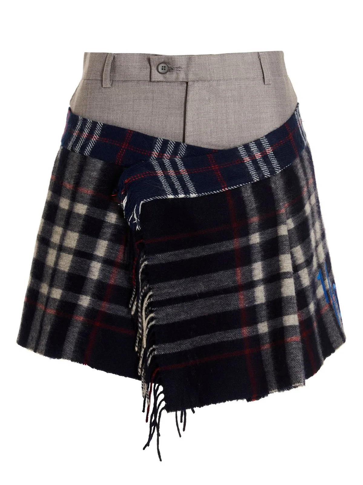 1/Off 'Check Scarf Reworked' Skirt