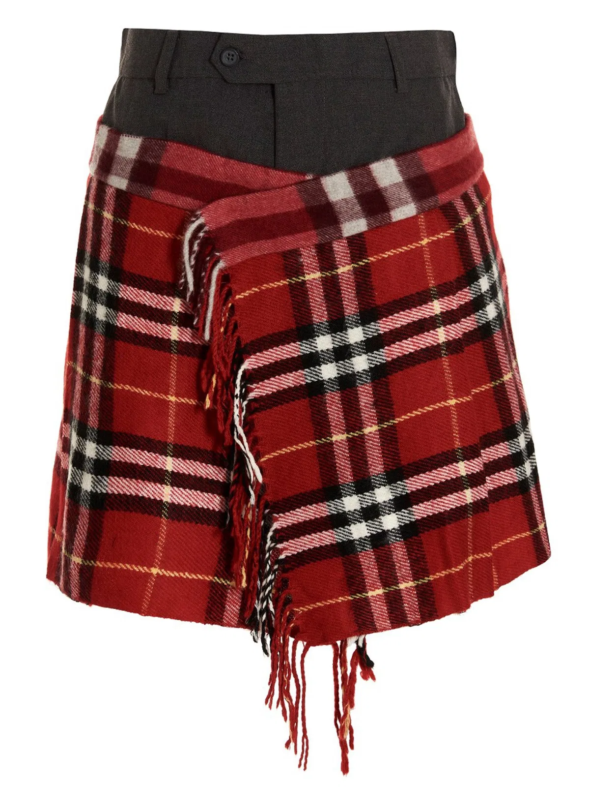 1/Off 'Check Scarf Reworked' Skirt