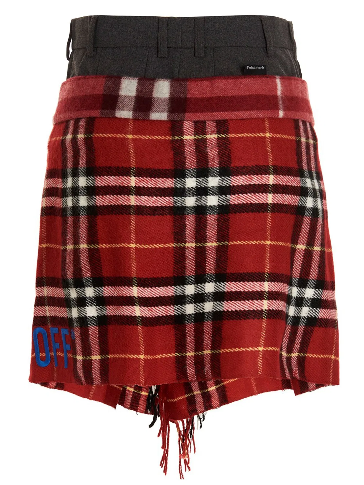 1/Off 'Check Scarf Reworked' Skirt