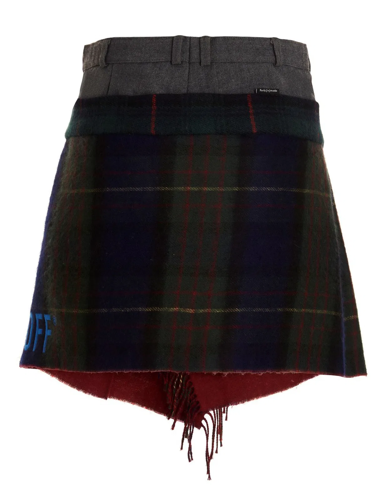 1/Off 'Check Scarf Reworked' Skirt