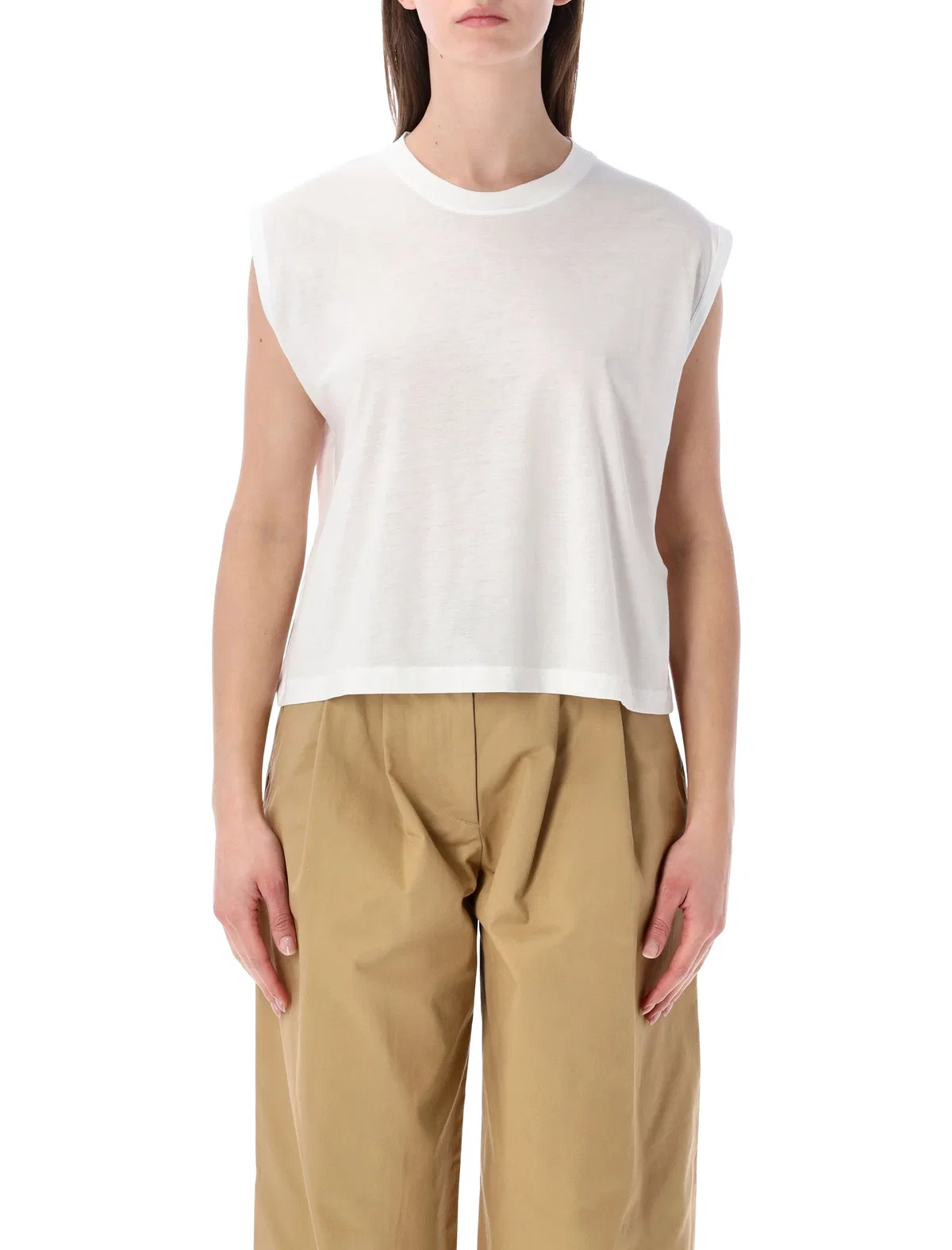 Sessun Sessùn Deedoo White Sleeveless Tencel™ T