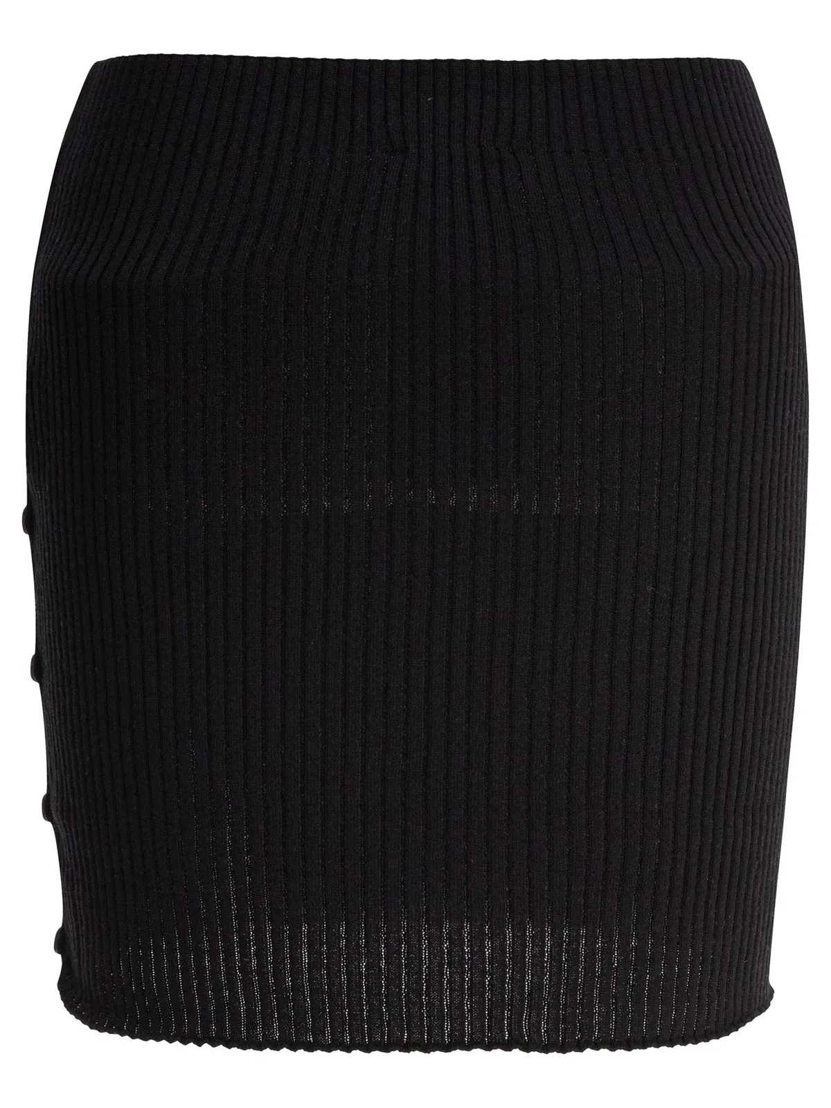 Courreges Courregès Black Merino Wool Skirt