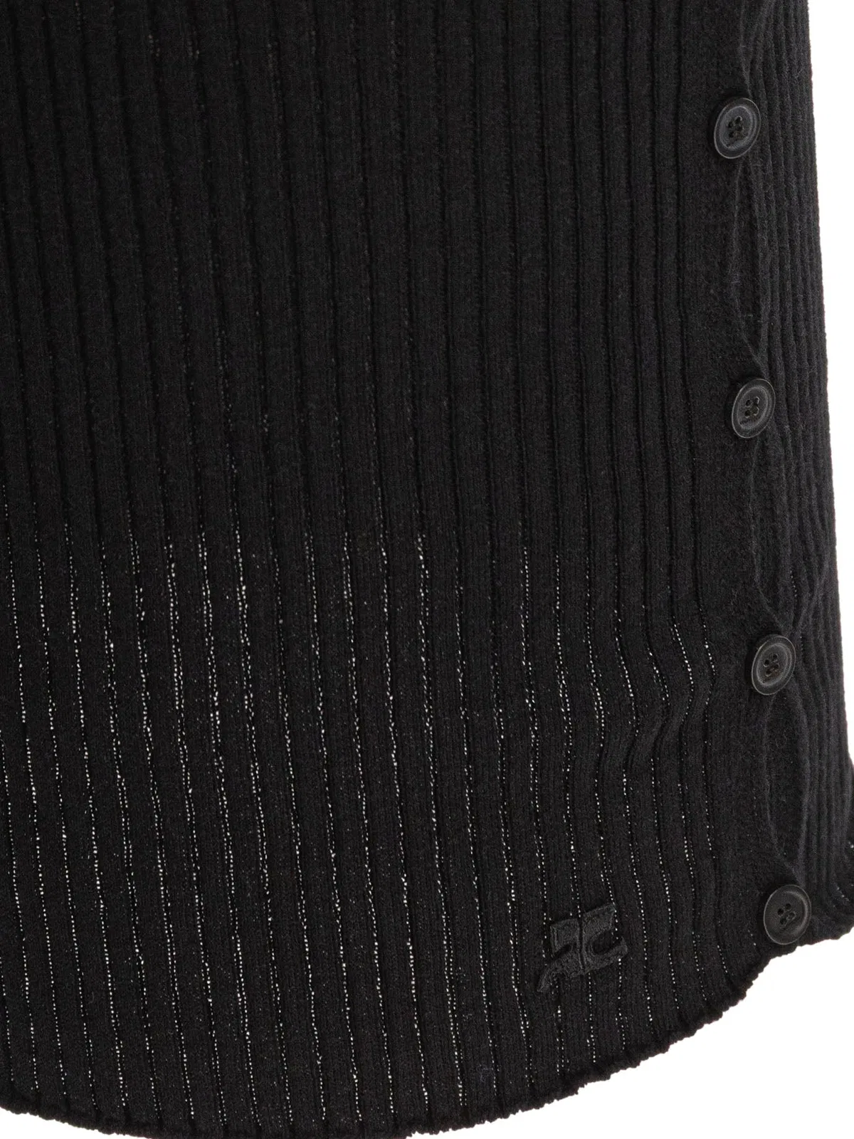 Courreges Courregès Black Merino Wool Skirt