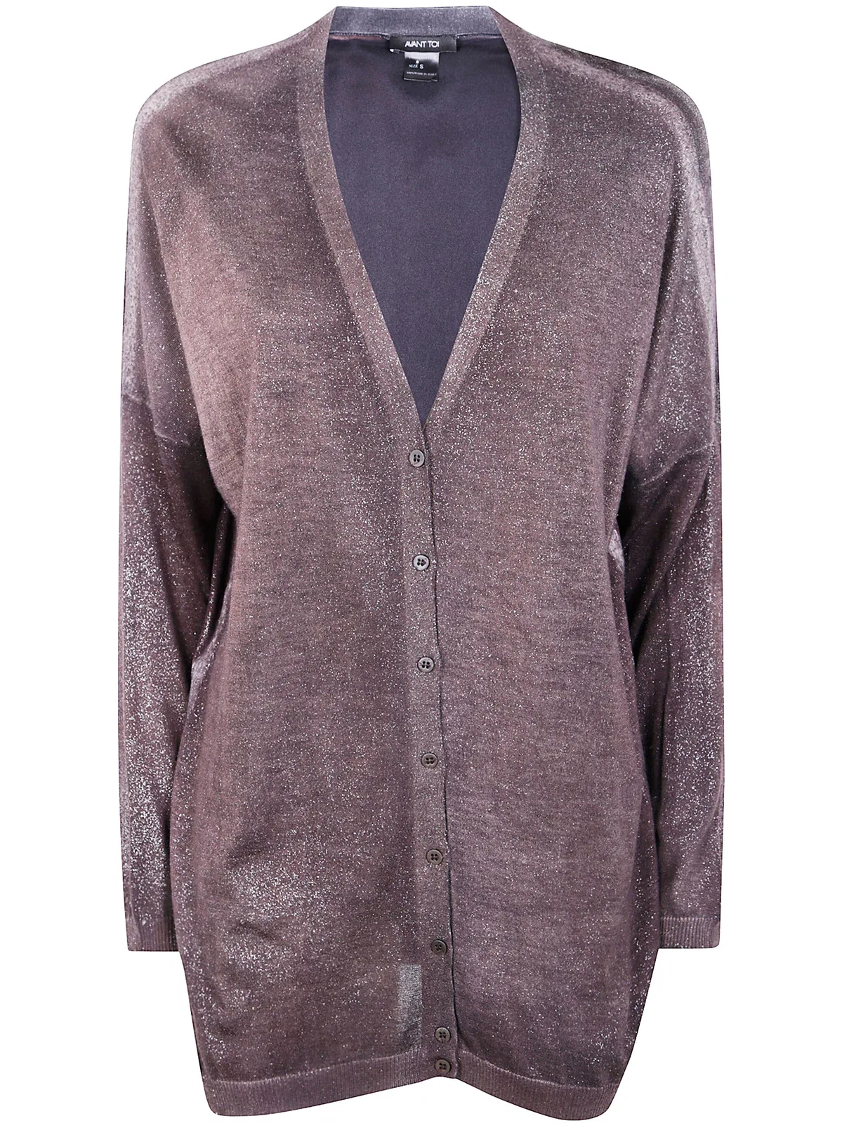 Avant Toi "Star Dust" Effect Long Cardigan With Si
