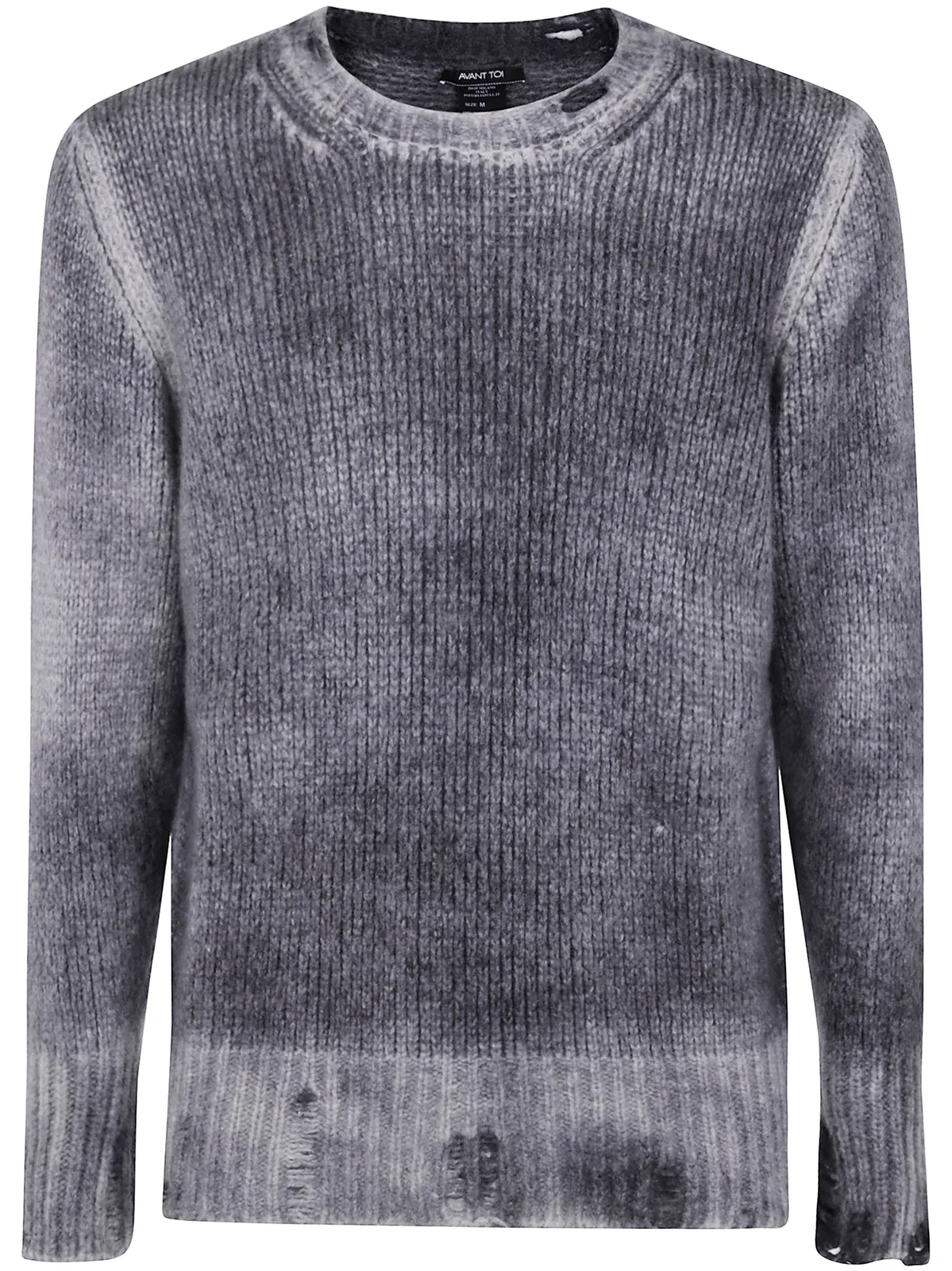 Avant Toi Hand Painted Round Neck Pullover In Cash